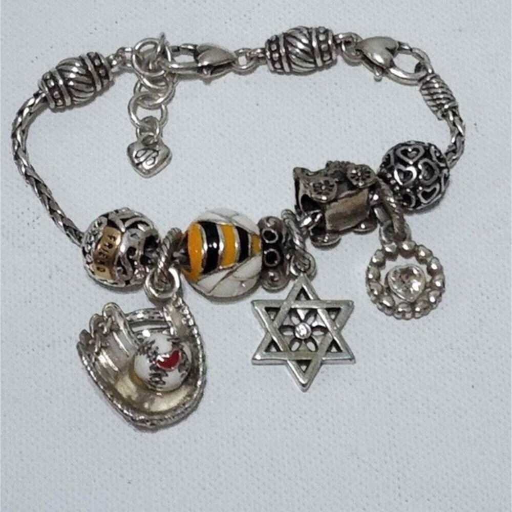 Brighton bumblebee, friends, mother, baby carriage, star of David charm bracelet - Picture 2 of 8